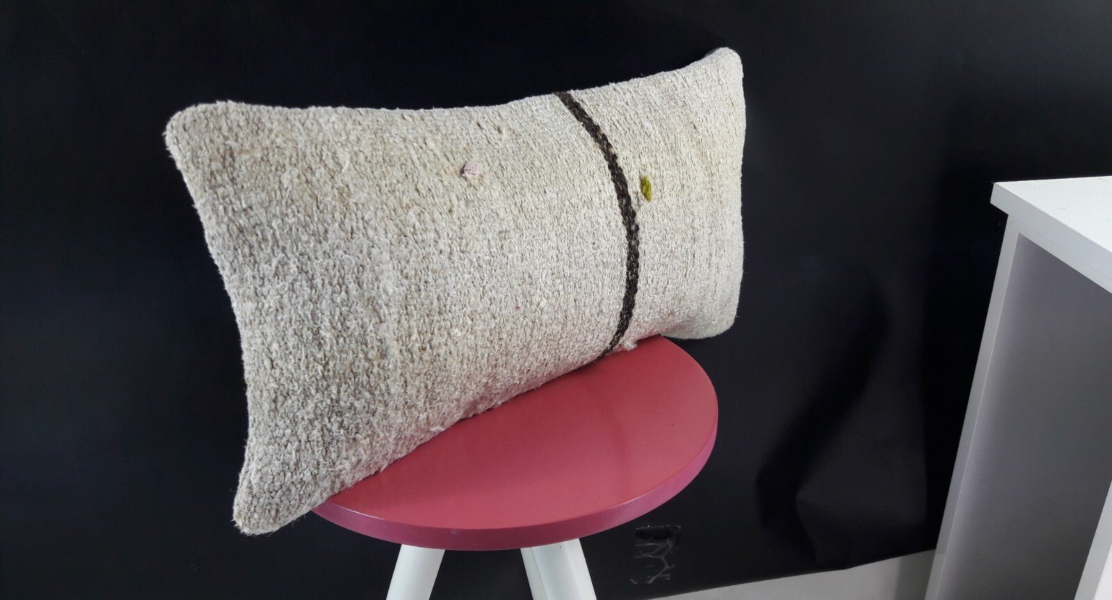 10x20 Kilim Lumbar Pillow Cover Vintage Ethnic Oushak Kilim Pillow Cover E1139