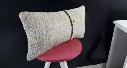 10x20 Kilim Lumbar Pillow Cover Vintage Ethnic Oushak Kilim Pillow Cover E1139