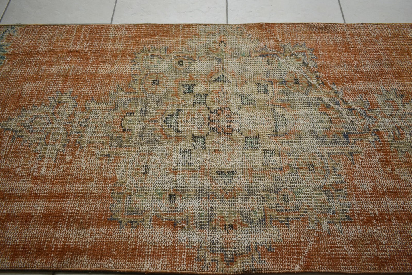 Vintage Runner 8.7x2.7 ft Oushak Runner Anatolian Rug Faded Turkish Runner R29