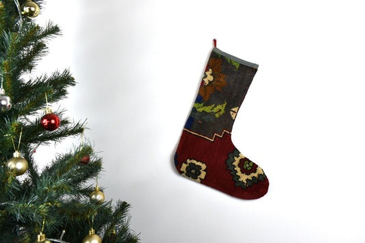 Kilim Christmas Stocking Vintage Rug Stocking Ethnic Decorative Xmas Socks S830