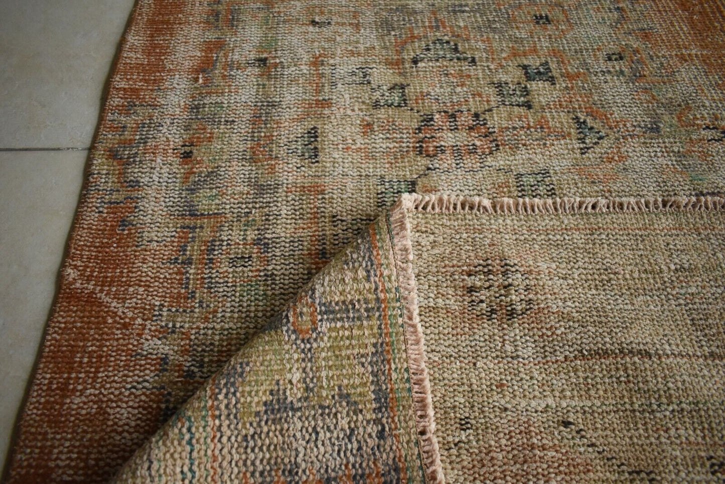 Vintage Runner 8.7x2.7 ft Oushak Runner Anatolian Rug Faded Turkish Runner R29