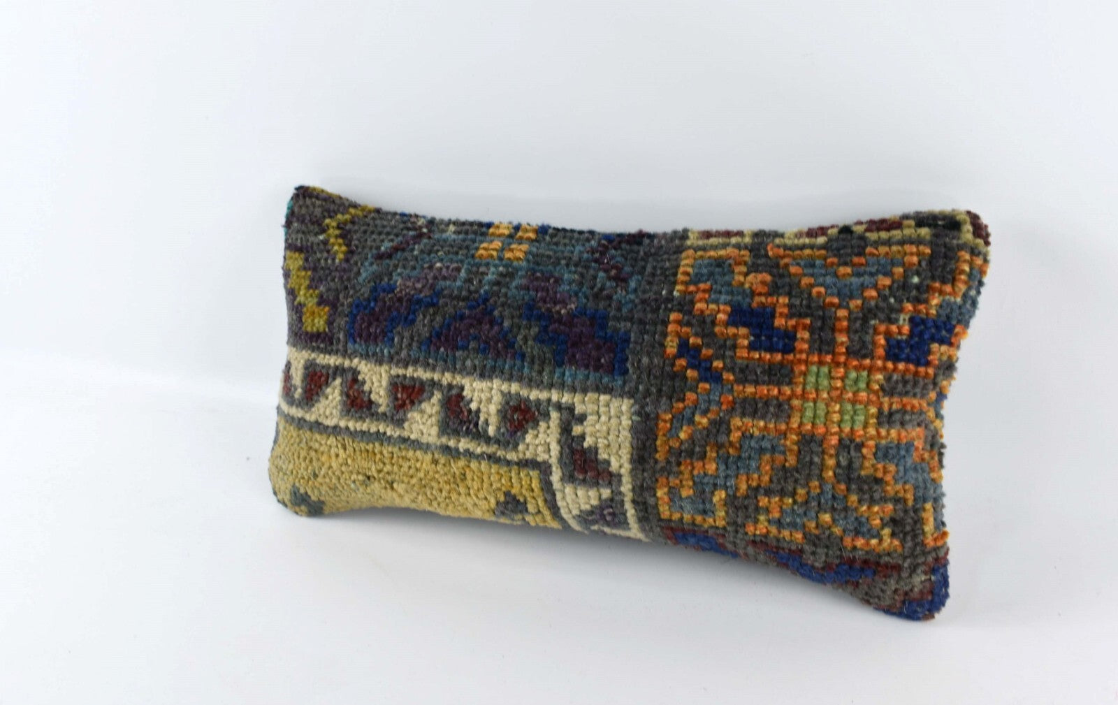 Turkish Cushion Cover 8"x16" Handmade Vintage Boho Ethnic Throw Pillow Case 4436