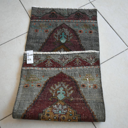 Anatolian Runner 3.7x1.4 ft Vintage Turkish Runner Oushak Runner Rug Y17