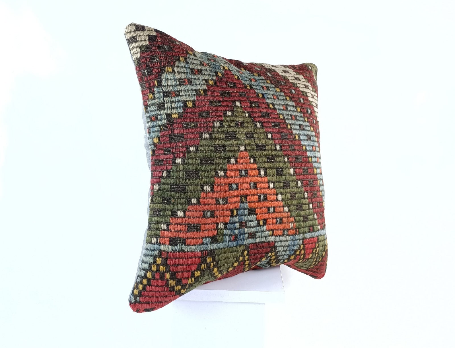 18"x18" Kilim Pillow Cover  Handmade Turkish Vintage Cushion Tribal Lumbar 1827