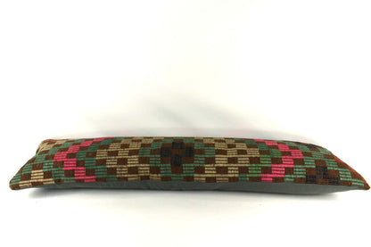 12x48 Vintage Rug Pillow Cover Handwoven Kilim Lumbar Pillow Cover 4336