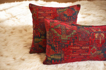 Custom Size Kilim Throw Pillow - Tribal Lumbar Cushion, Kilim Pattern Fabric Pillow
