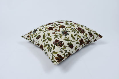 Floral Cotton Pillow Cover - Woven Fabric Decorative Throw & Sofa Pillow Covers