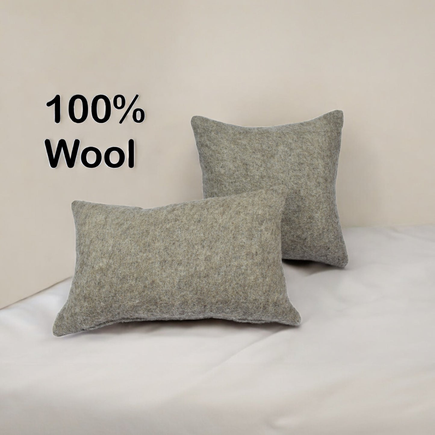 Custom Wool Throw Pillow - Pure Merino Wool Cushion, Warm Brown Pillow & Wool Pillow Insert