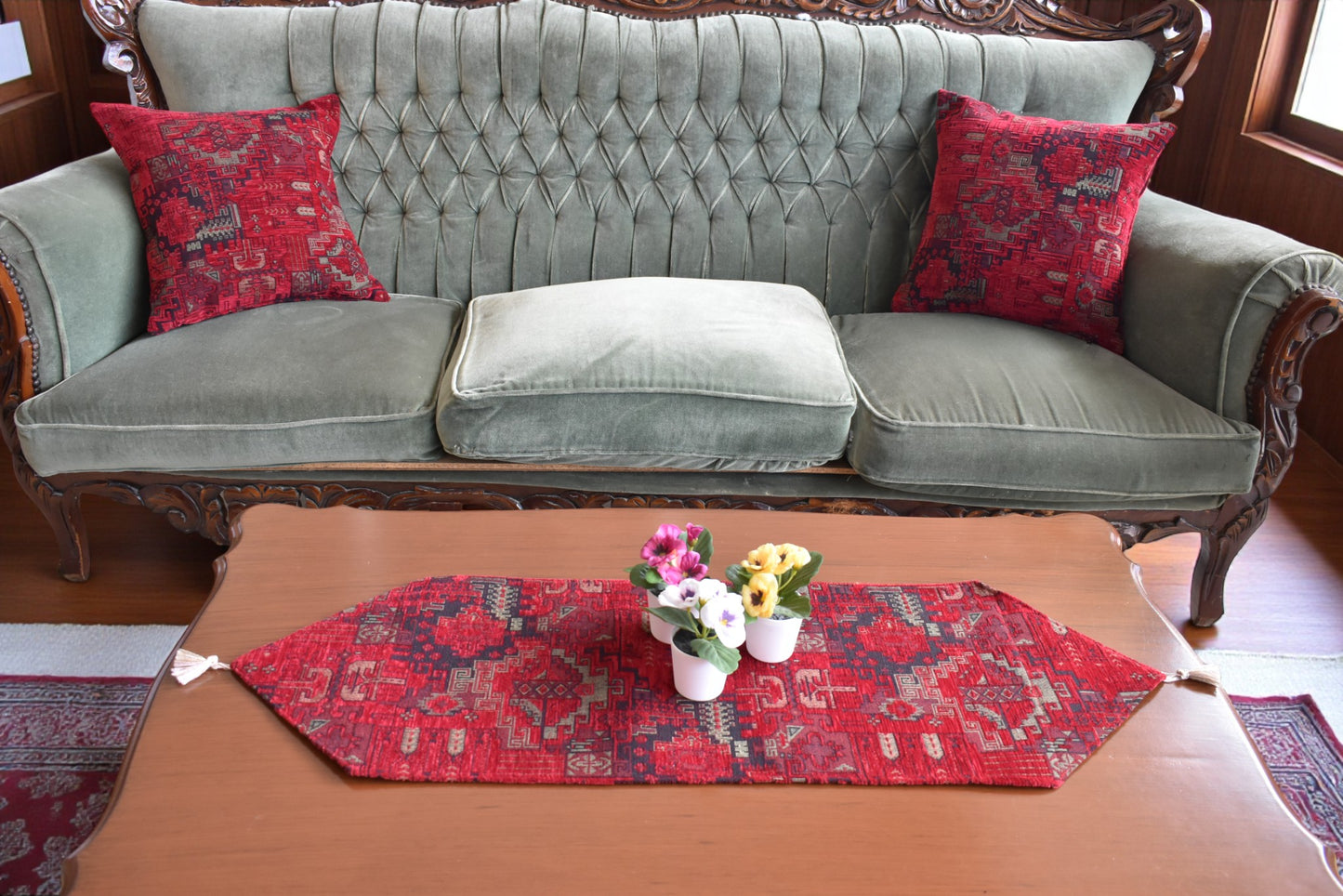 Vintage Kilim Designed Table Runner - Woven Fabric for Home, Kitchen, Dining, Wedding, and Party Décor