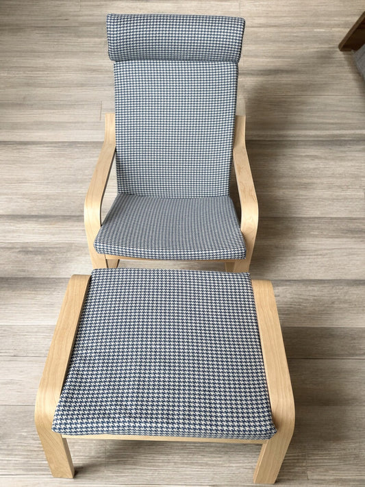 Custom Made Poang Armchair Cover - Ikea Poäng Chair Cushion Slipcover, Upholstery Fabric Seat Pads (ONLY COVER)