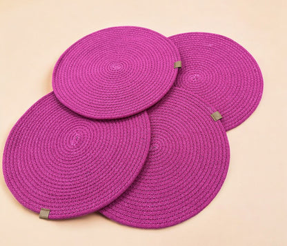 Cotton Rope Placemats - Round, Colorful Dining Table Mats, Decorative Placemats for Dining Table Décor