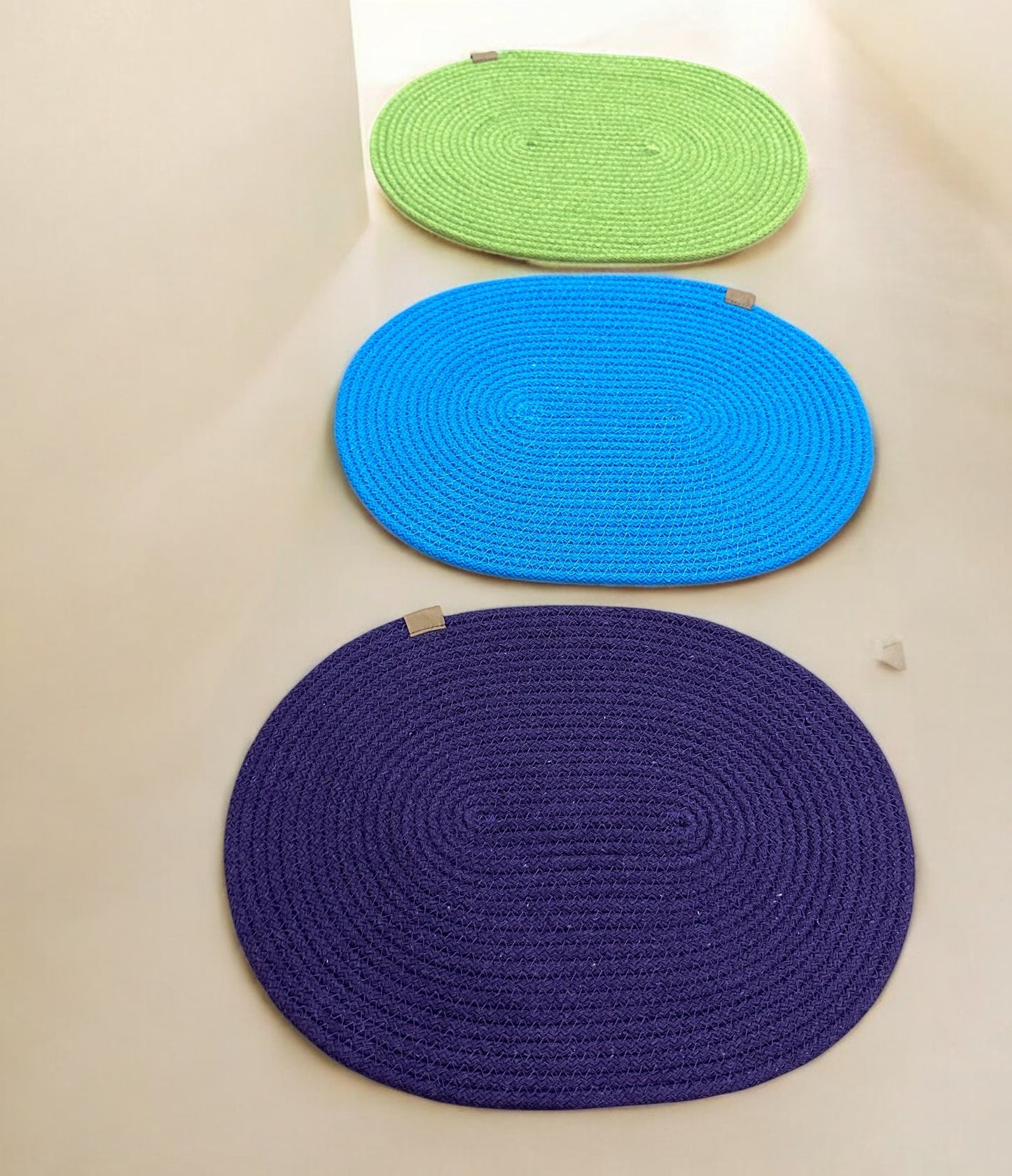 Oval Cotton Rope Placemats - Colorful Dining Table Mats, Decorative Placemats for Dining Table Décor