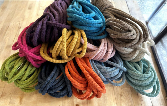 Braided Cotton Rope for DIY - Colorful Rope by the Yard for Baskets, Bowls, and Sewing Projects