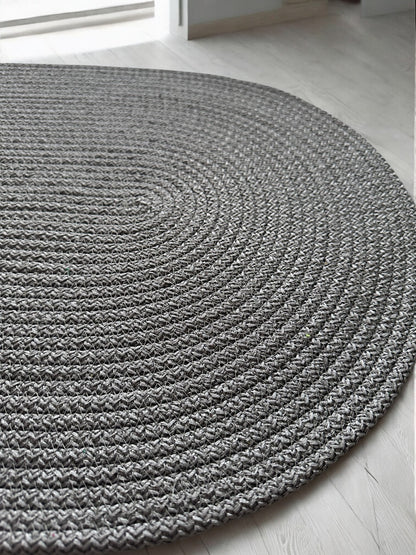 Custom Made Oval Rope Doormat - Jute, Double-Sided Front Door Mat, Colorful Indoor Rug