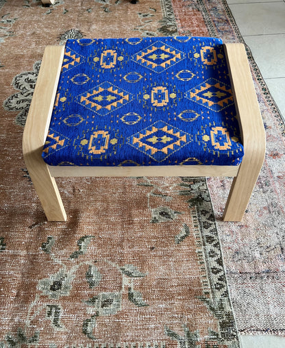 Kilim Designed Poang Armchair Slipcover with Footstool & Armrest Pads - Ethnic Pattern Seat Cover for Ikea Poäng