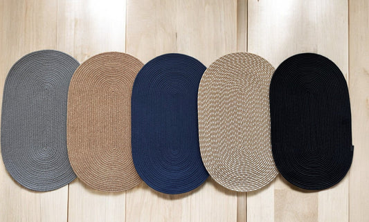 Custom Made Oval Rope Doormat - Jute, Double-Sided Front Door Mat, Colorful Indoor Rug