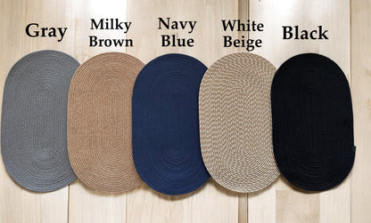 Custom Made Oval Rope Doormat - Jute, Double-Sided Front Door Mat, Colorful Indoor Rug