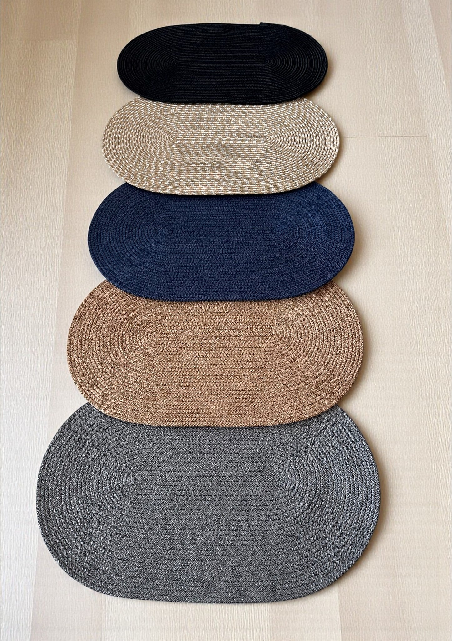 Custom Made Oval Rope Doormat - Jute, Double-Sided Front Door Mat, Colorful Indoor Rug