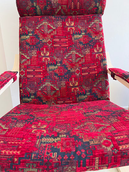 Kilim Designed Poang Armchair Slipcover with Footstool & Armrest Pads - Ethnic Pattern Seat Cover for Ikea Poäng