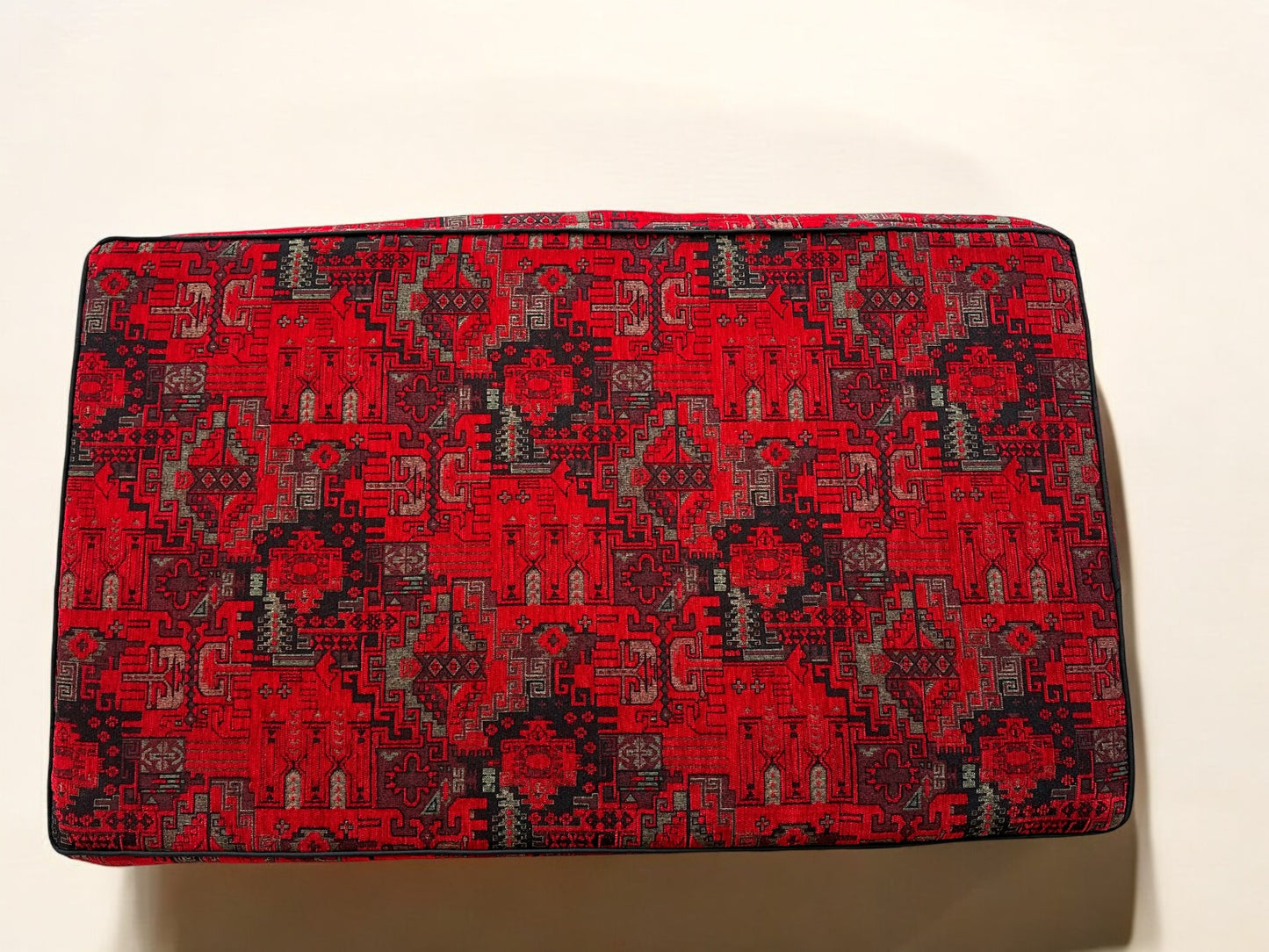 Custom Kilim Patterned Bench Cushion Cover - Ethnic Seat Cushion, Indoor Bench, Custom Size (Only Cover)