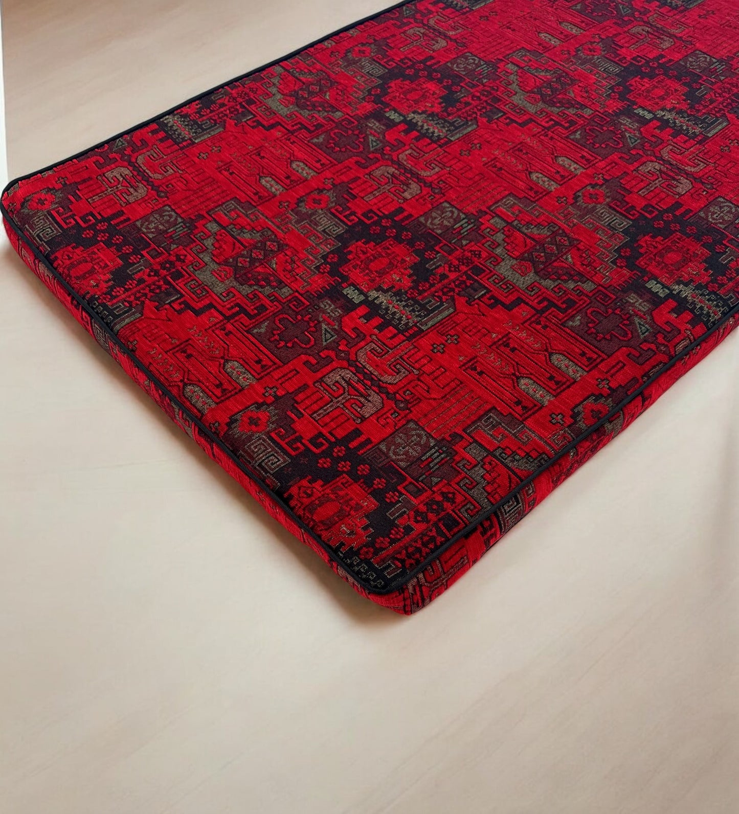 Custom Kilim Patterned Bench Cushion Cover - Ethnic Seat Cushion, Indoor Bench, Custom Size (Only Cover)