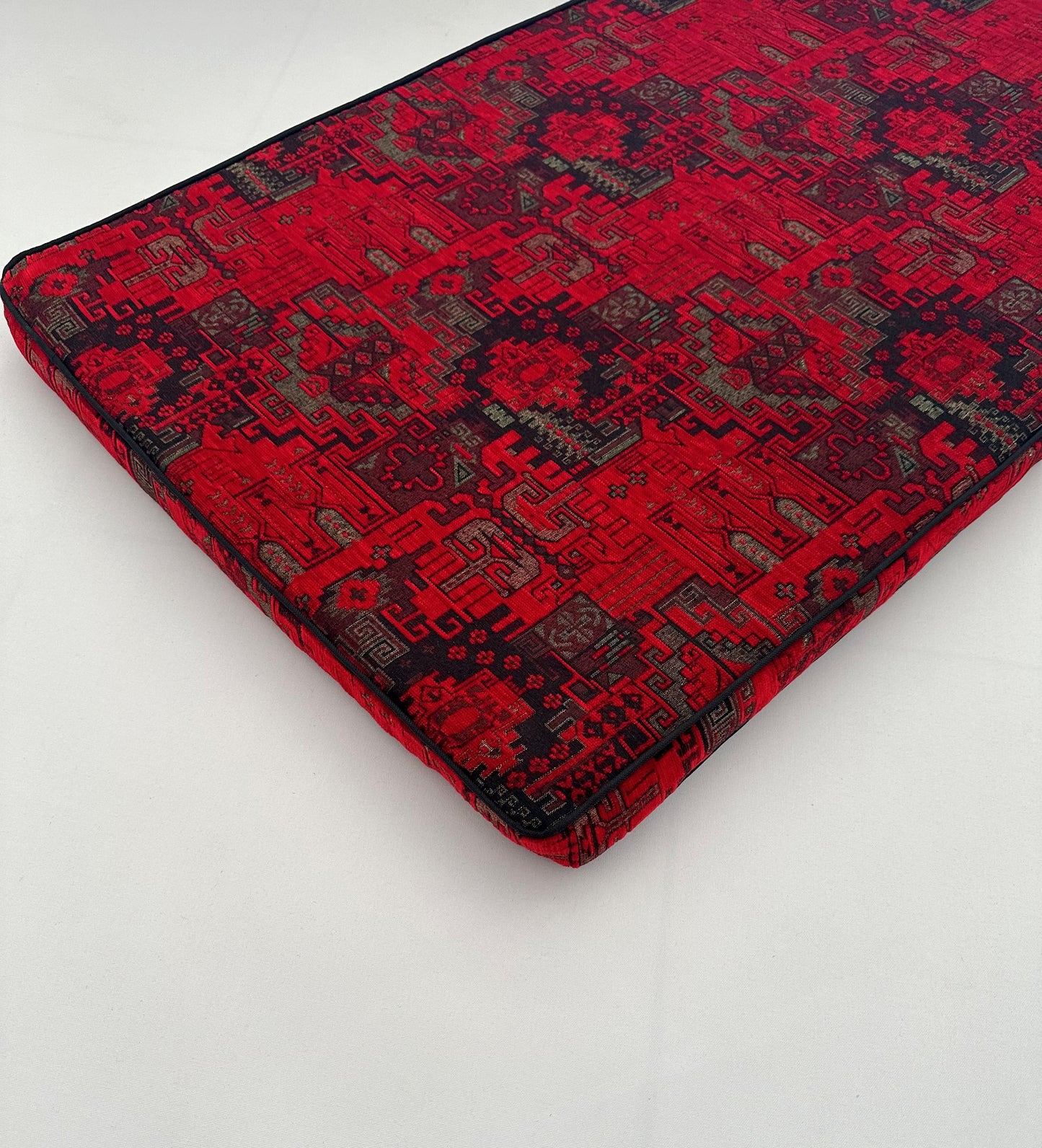 Custom Kilim Patterned Bench Cushion Cover - Ethnic Seat Cushion, Indoor Bench, Custom Size (Only Cover)