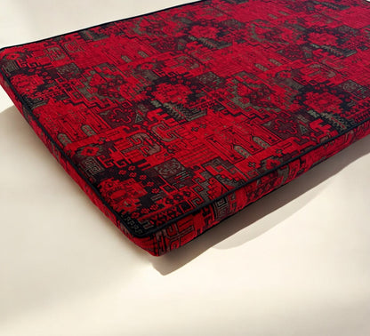 Custom Kilim Patterned Bench Cushion Cover - Ethnic Seat Cushion, Indoor Bench, Custom Size (Only Cover)