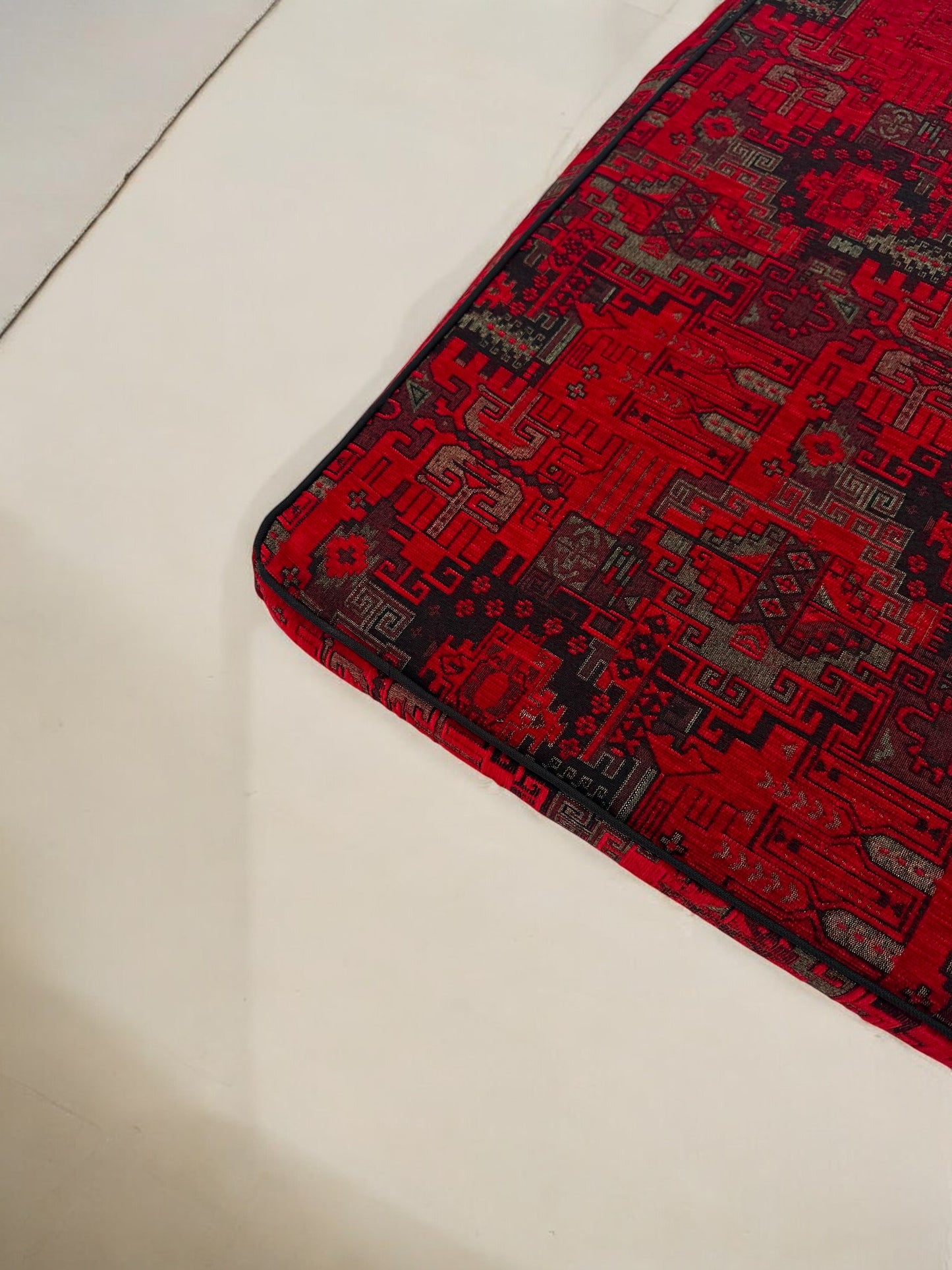 Custom Kilim Patterned Bench Cushion Cover - Ethnic Seat Cushion, Indoor Bench, Custom Size (Only Cover)