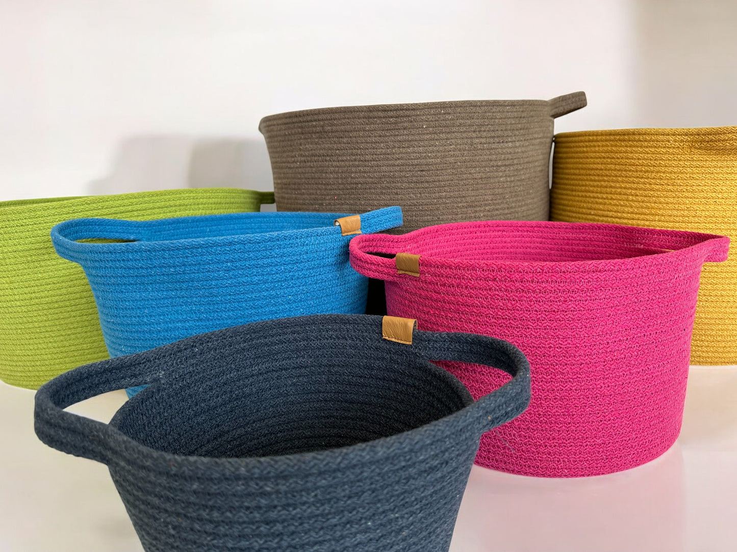 Custom Size Cotton Rope Basket - Colorful Storage Organizer, Customizable Basket for Home, Housewarming Gift