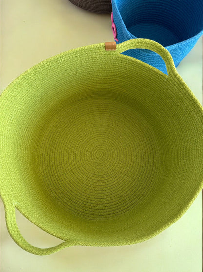 Custom Size Cotton Rope Basket - Colorful Storage Organizer, Customizable Basket for Home, Housewarming Gift