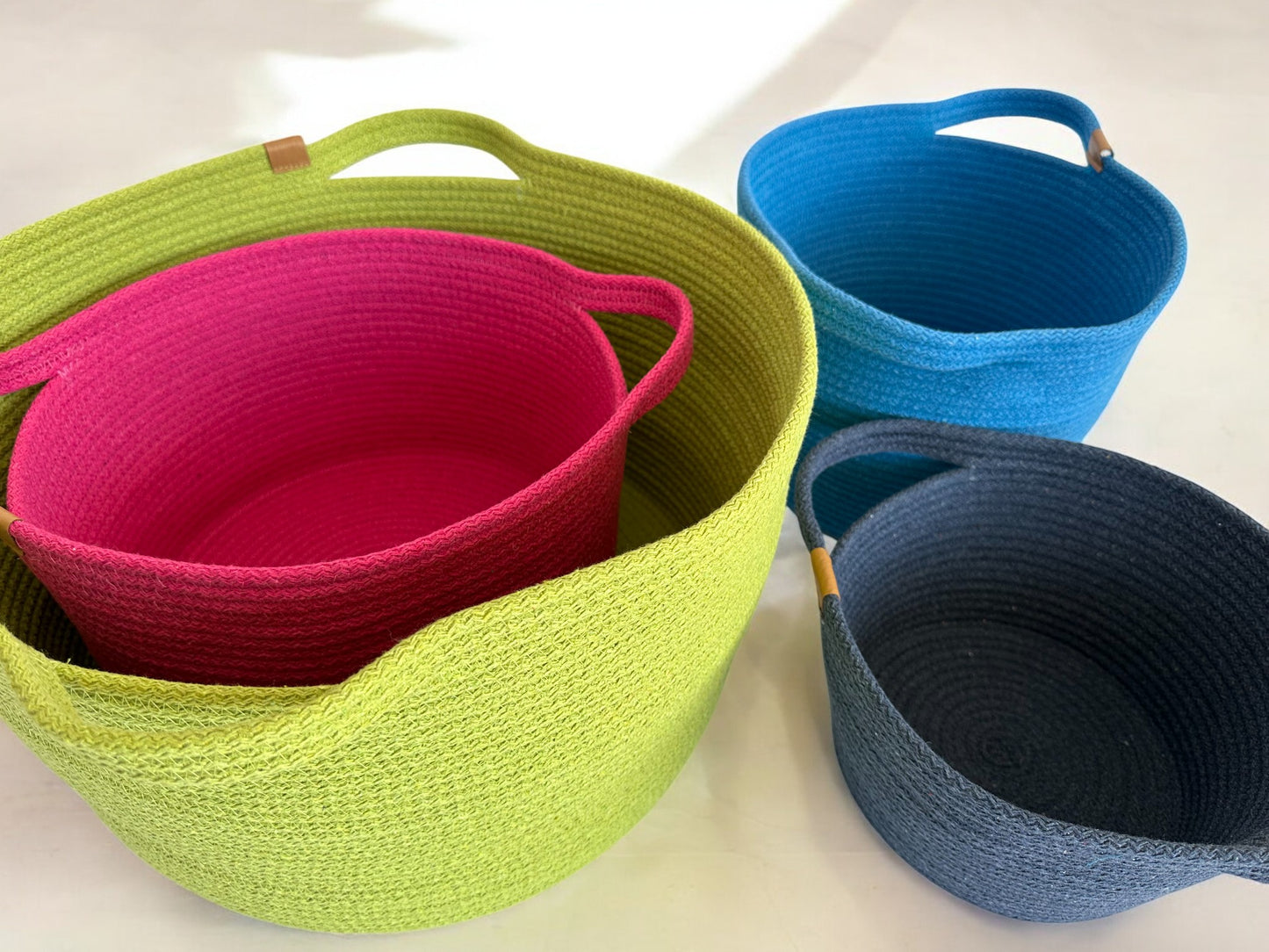 Custom Size Cotton Rope Basket - Colorful Storage Organizer, Customizable Basket for Home, Housewarming Gift