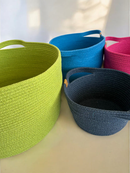 Custom Size Cotton Rope Basket - Colorful Storage Organizer, Customizable Basket for Home, Housewarming Gift