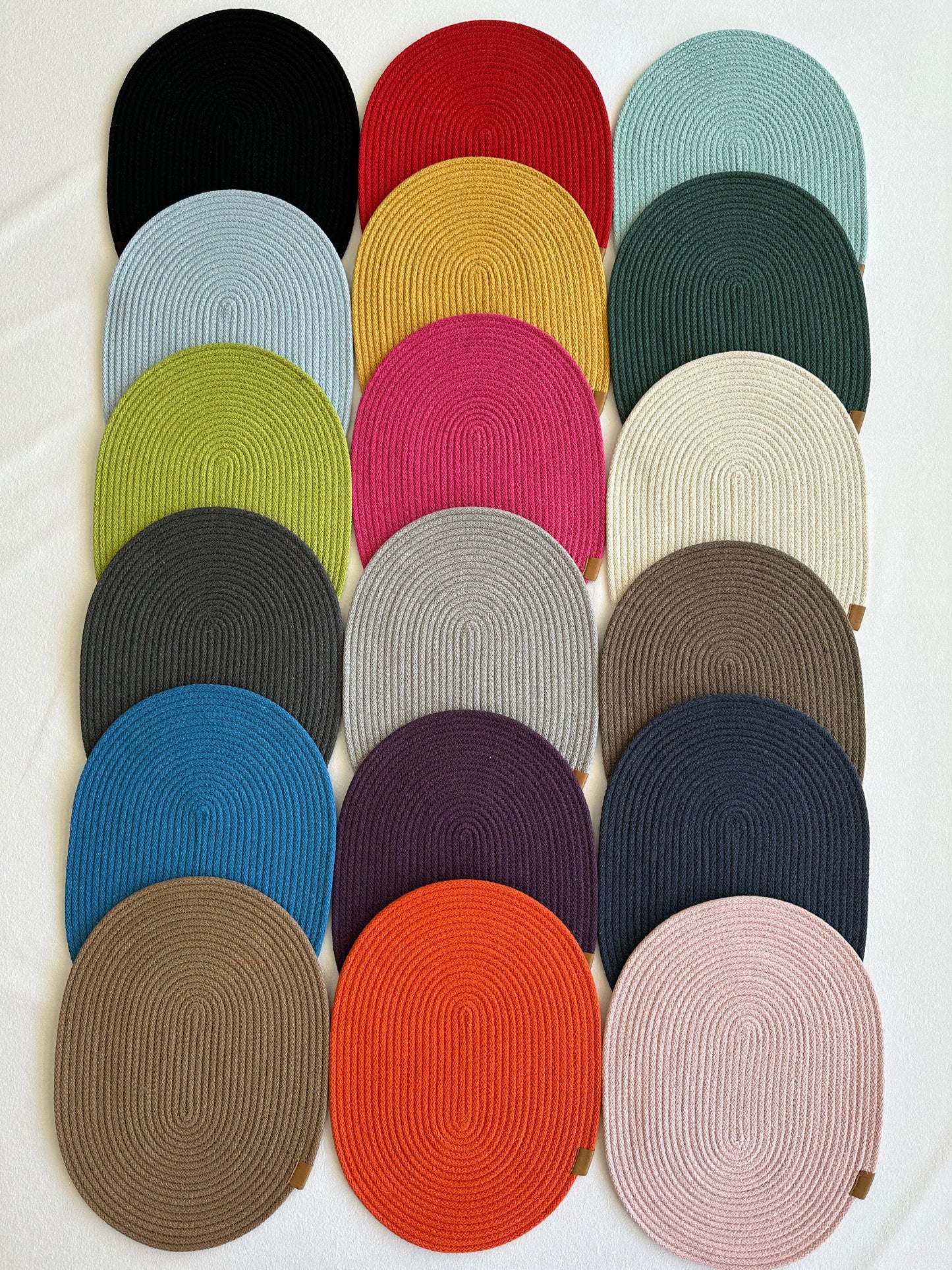 Oval Cotton Rope Placemats - Colorful Dining Table Mats, Decorative Placemats for Dining Table Décor