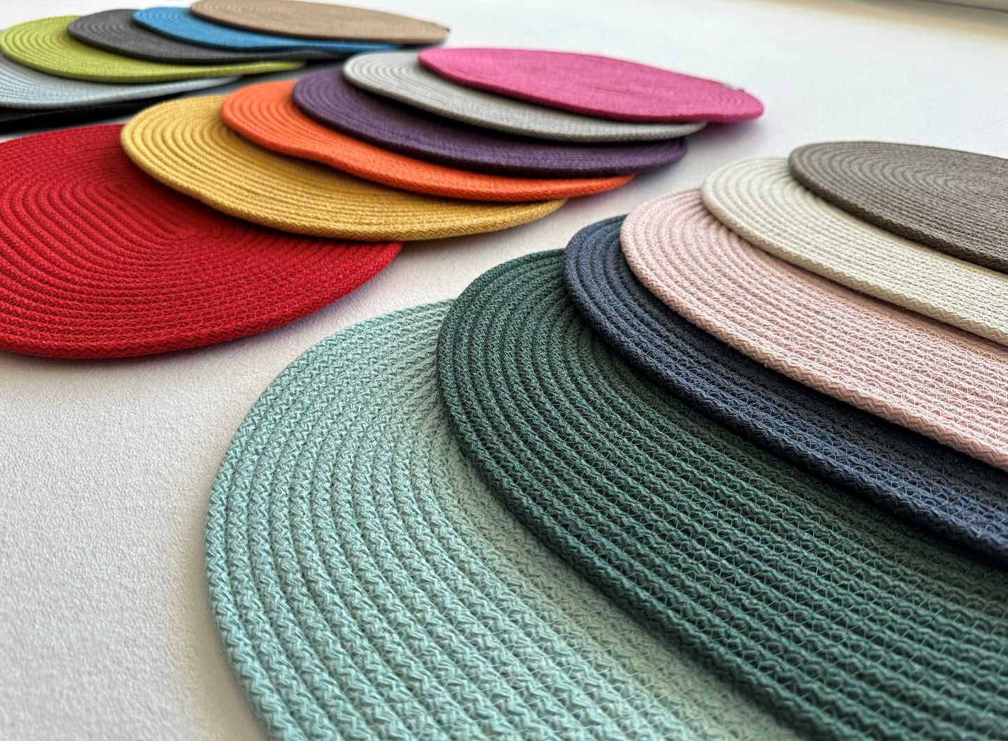 Oval Cotton Rope Placemats - Colorful Dining Table Mats, Decorative Placemats for Dining Table Décor