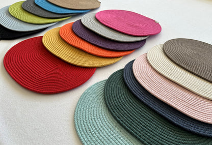 Oval Cotton Rope Placemats - Colorful Dining Table Mats, Decorative Placemats for Dining Table Décor