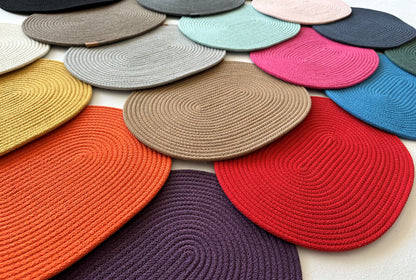 Oval Cotton Rope Placemats - Colorful Dining Table Mats, Decorative Placemats for Dining Table Décor