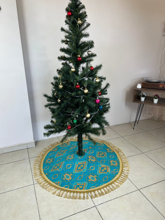 Kilim Design Christmas Tree Skirt | Custom Xmas Tree Skirt | Holiday Decor | Christmas Ornaments & Gifts