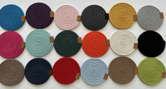 Set of Cotton Rope Coasters - Colorful Table Coasters for Dining Table & Kitchen Décor, Perfect Housewarming Gift