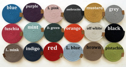 Cotton Rope Basket with Handles - Square & Rectangle Storage Baskets, Colorful Organizer, Housewarming Gift