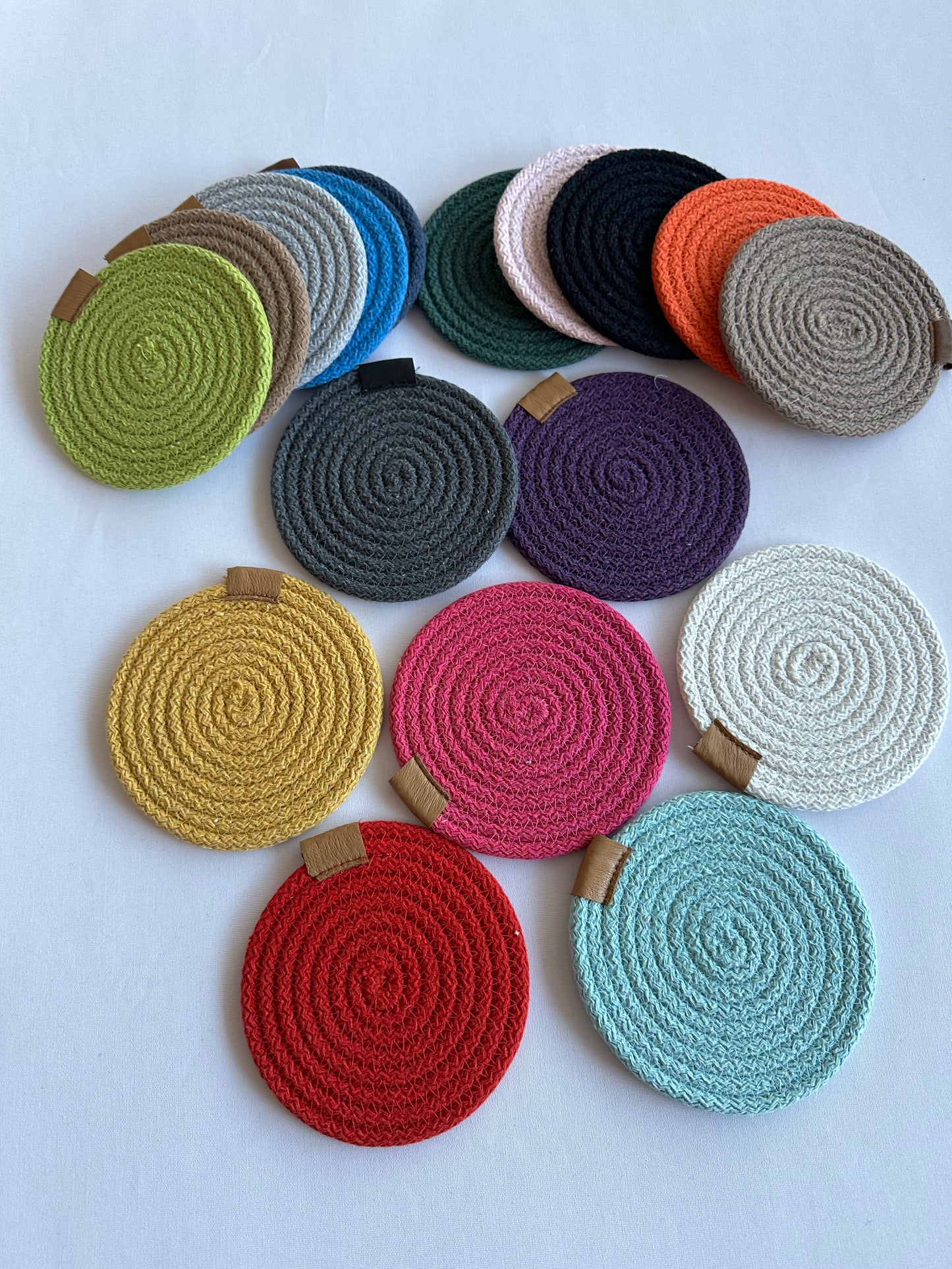Set of Cotton Rope Coasters - Colorful Table Coasters for Dining Table & Kitchen Décor, Perfect Housewarming Gift