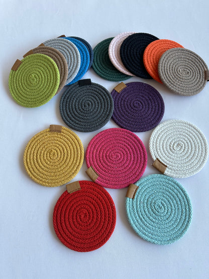 Set of Cotton Rope Coasters - Colorful Table Coasters for Dining Table & Kitchen Décor, Perfect Housewarming Gift