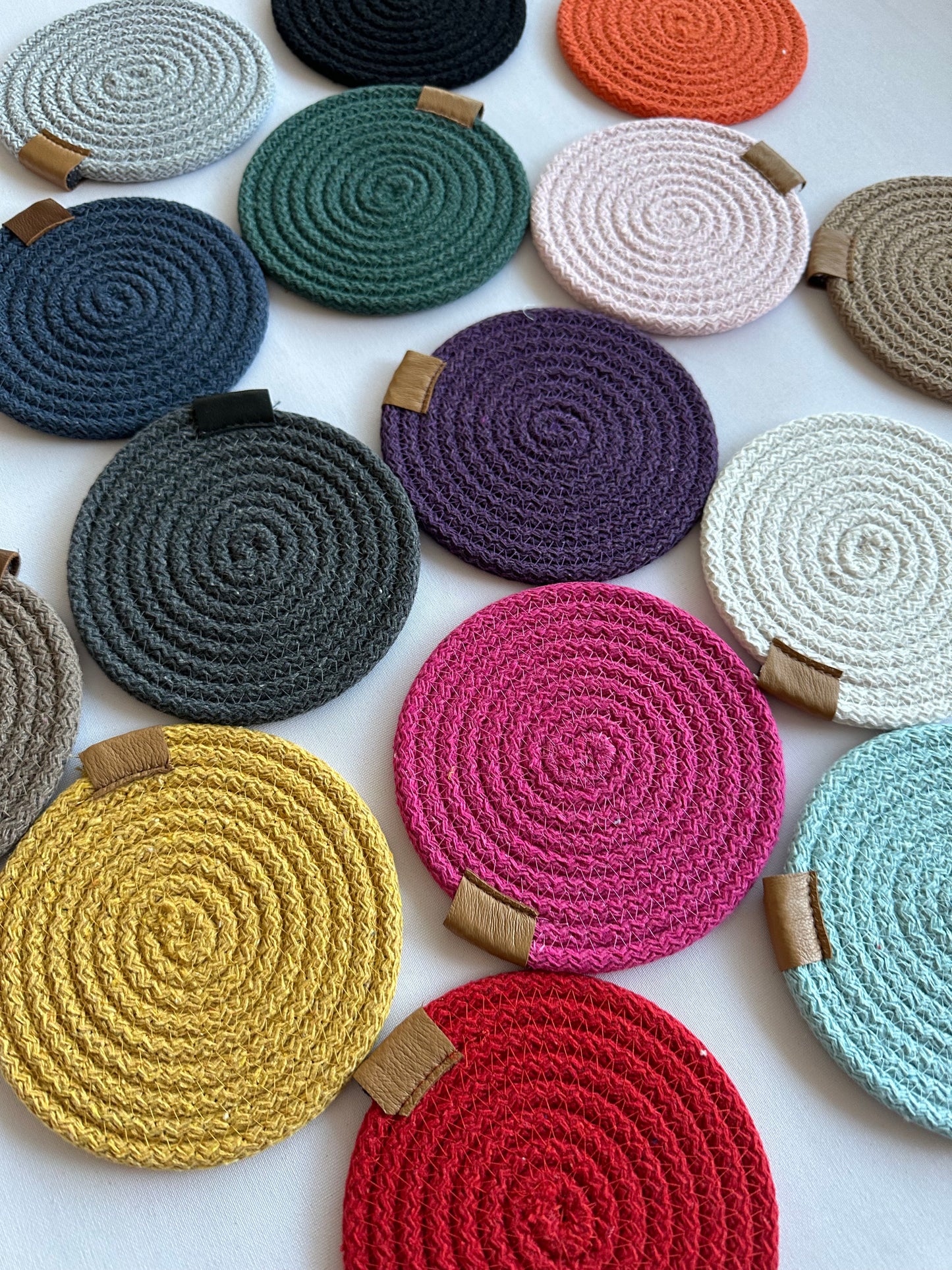 Set of Cotton Rope Coasters - Colorful Table Coasters for Dining Table & Kitchen Décor, Perfect Housewarming Gift