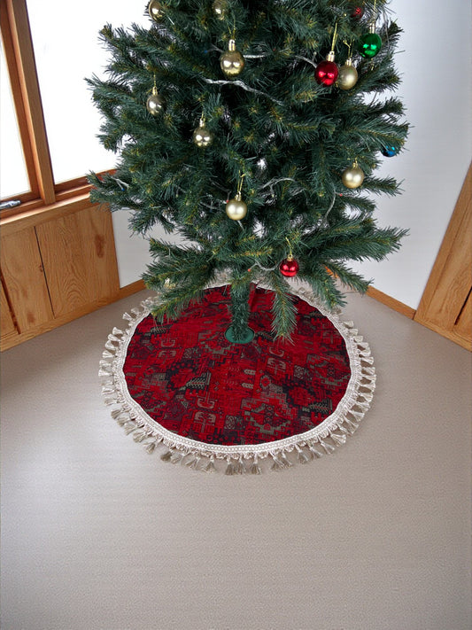 Kilim Design Christmas Tree Skirt | Custom Xmas Tree Skirt | Holiday Decor | Christmas Ornaments & Gifts