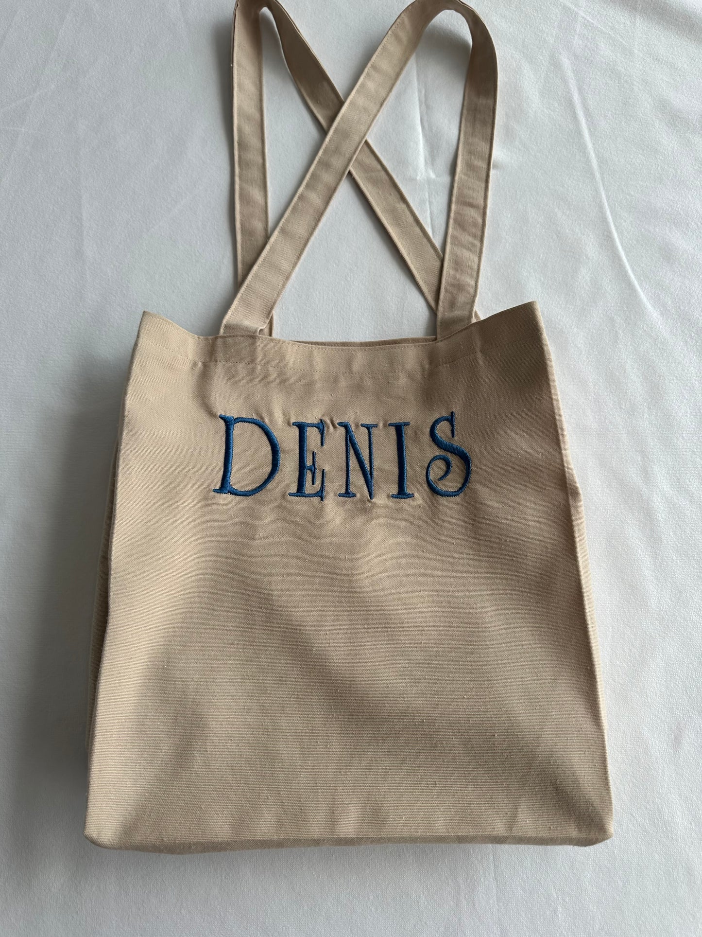 Custom Embroidered Tote Bag - Personalized Cotton Fabric Bag, Custom Text Summer Tote, Gift for Her