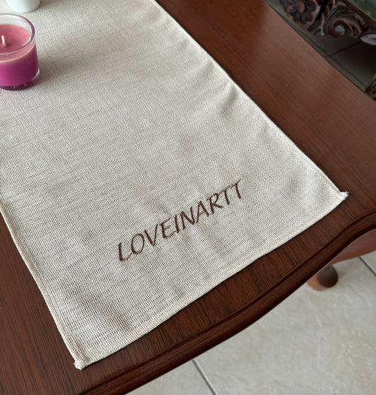 Personalized Embroidered Table Runner - Custom Name Wedding & Holiday Table Décor