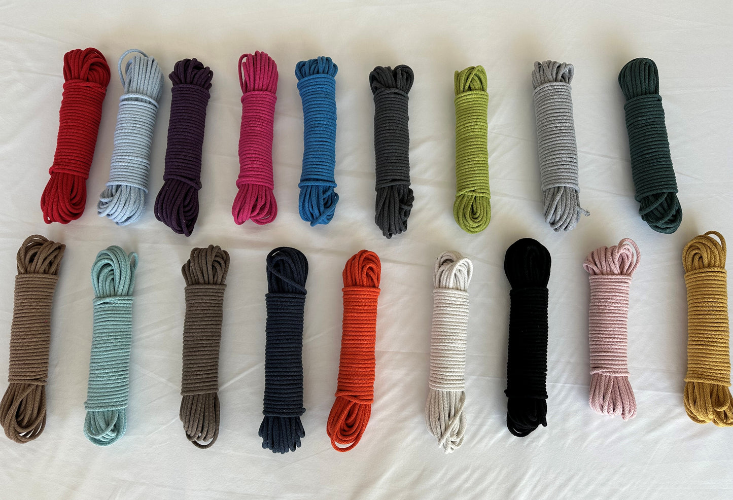 Braided Cotton Rope for DIY - Colorful Rope by the Yard for Baskets, Bowls, and Sewing Projects