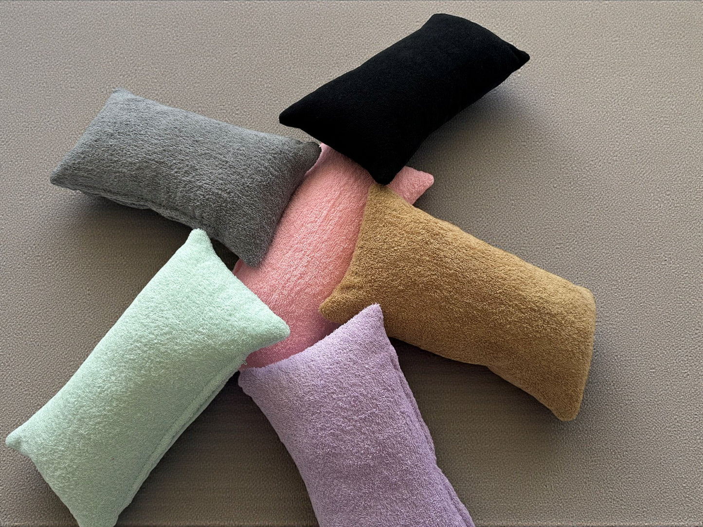 Custom Terry Cloth Pillow Cover - Soft Towelling Lumbar & Colorful Towel Pillow Covers (Only Cover)