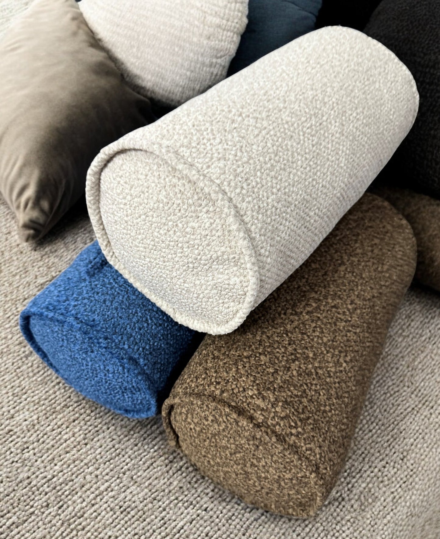 Custom Bolster Pillow Cover - Round Neckroll, Indoor Sofa & Throw Pillow, Custom Size Decorative Bolster