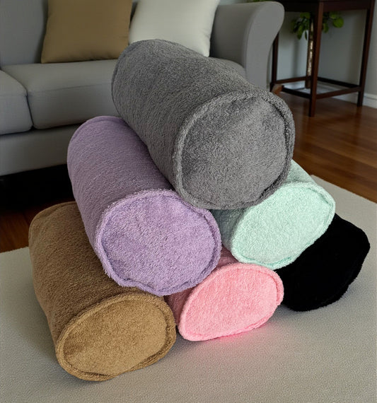 Custom Terry Cloth Bolster Pillow - Colorful Summer Neckroll, Towel Throw Pillow Cover in Terry Cloth Fabric