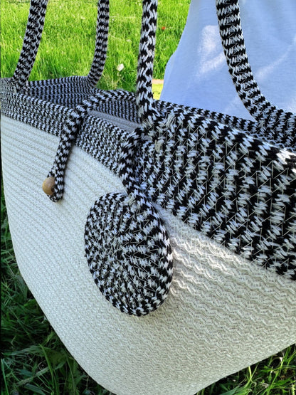 Cotton Rope Summer Bag - Beach Tote, Eco-Friendly Shoulder Bag, Perfect Gift for Women